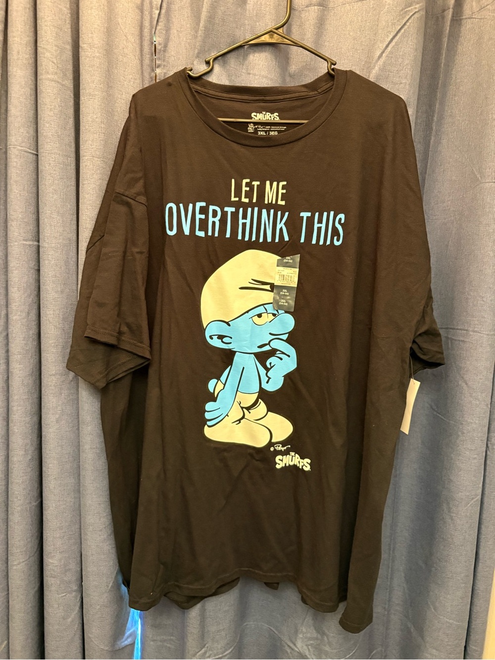 The Smurfs  'Let Me Overthink This' Black Graphic Tee